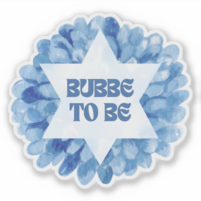 "Bubbe to Be" Neues jüdisches Oma Wasserfarbe Aufkleber (Vorderseite)