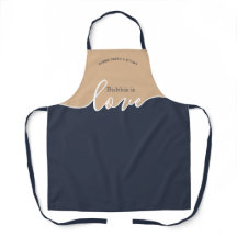 BUBBIE ist Liebe NAVY & TAN Script Schürze