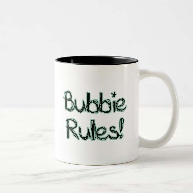 Bubbie Regeln Zweifarbige Tasse (Rechts)