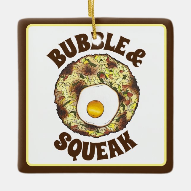 Bubble and Squeak Brunch UK British Food Cuisine Keramikornament (Vorderseite)