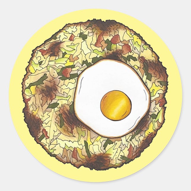 Bubble and Squeak Brunch UK British Food Cuisine Runder Aufkleber (Vorderseite)