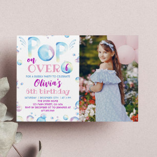 Bubble Anniversaire Fête Invitation Pop sur le des
