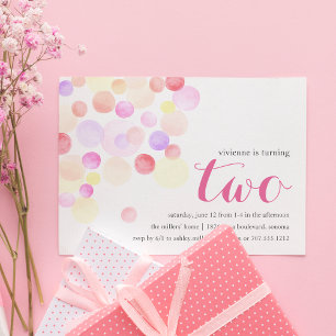 Bubble   Aquarelle Invitation pour le deuxième ann