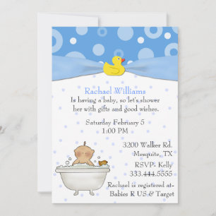 Bubble Bath Baby Boy Dusche Einladung