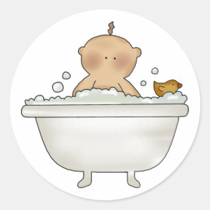 Bubble Bath Baby Stickers