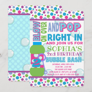 Bubble Birthday Party Invasion - Blase Party Einladung