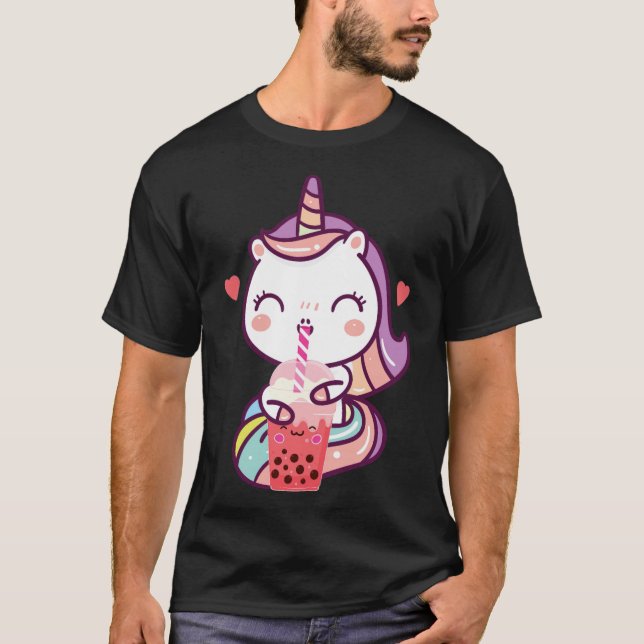 Bubble Boba Tea Cartoon Humor  T-Shirt (Vorderseite)