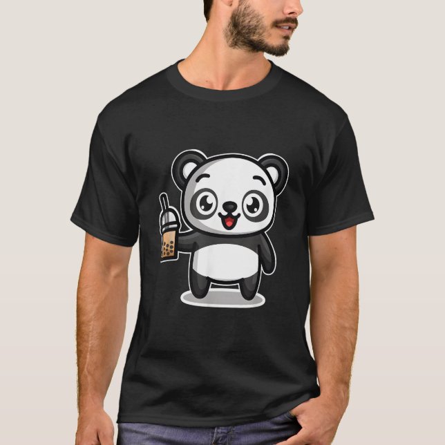 Bubble Boba Tea Kawaii Panda Bear T-Shirt (Vorderseite)