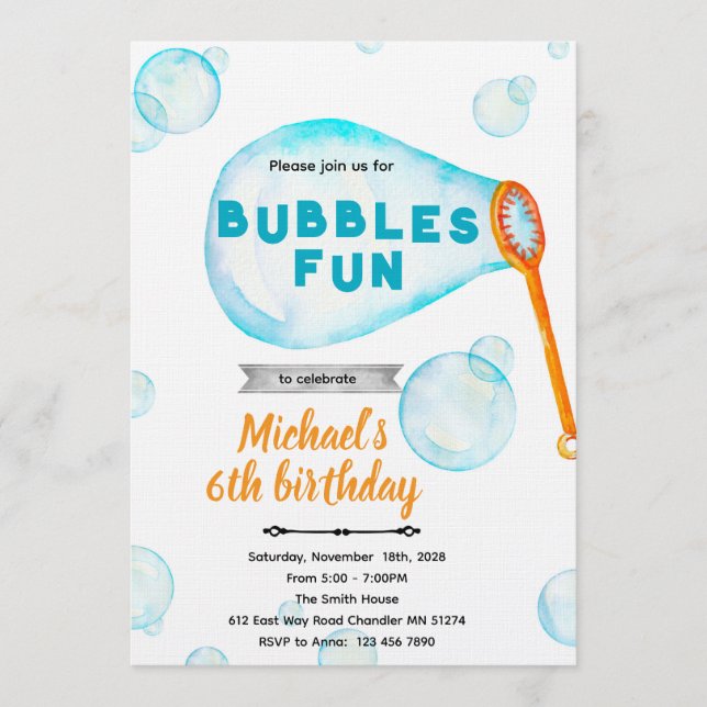 Bubble boy Birthday Invitation Einladung (Vorderseite)