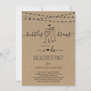 Bubble & Brews Bacherlorette Party Invitation