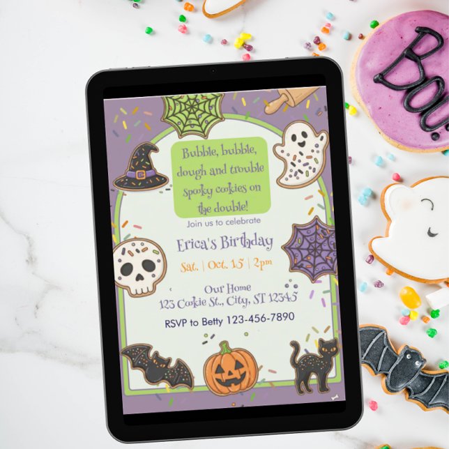 Bubble Bubble Dough Trouble, Cookie Geburtstag Einladung (Von Creator hochgeladen)