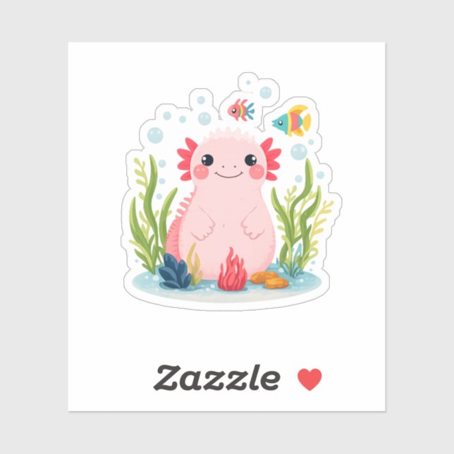 Bubble Buddy Axolotl Aufkleber (Blatt)