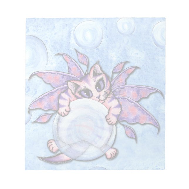 Bubble Fairy Kitten Fantasy Cat Art Notepad Notizblock (Vorderseite)
