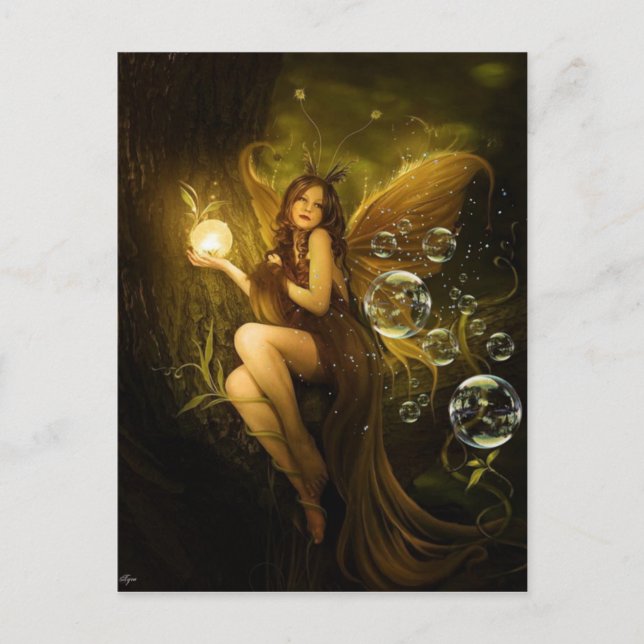 Bubble Fantasy Fairy Postkarte (Vorderseite)