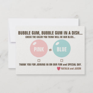 BUBBLE GUM BUBBLE GUM GENDER REVEAL BALLOT EINLADUNG