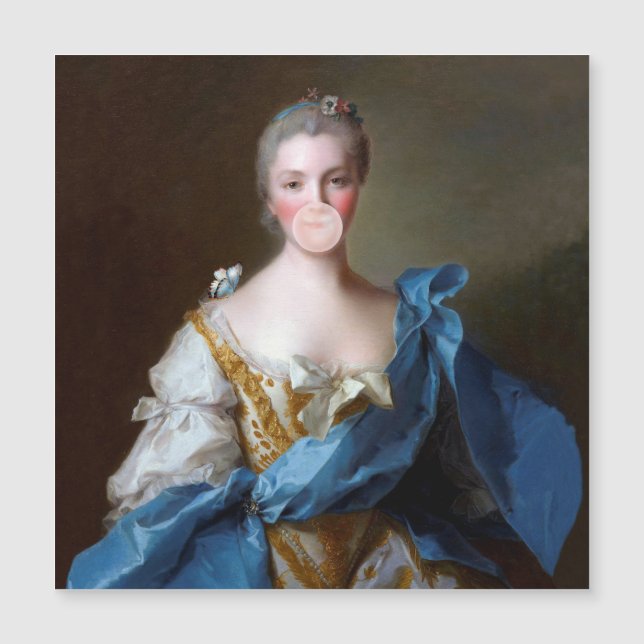 Bubble gum Diva avec Carte de remerciements Bleu P (Devant)