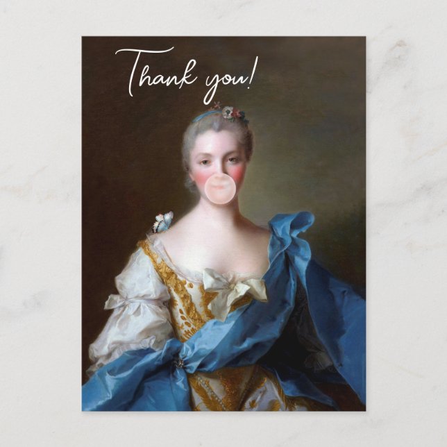 Bubble gum Diva avec Carte de remerciements Bleu P (Devant)
