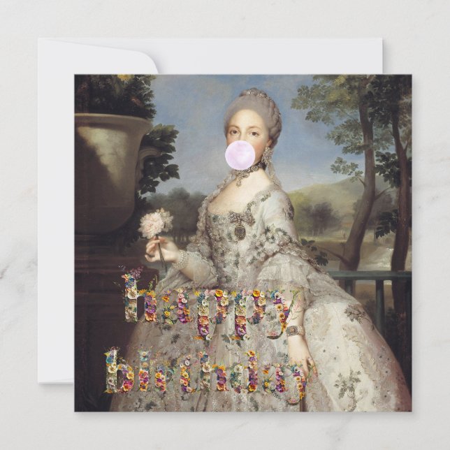 Bubble gum Diva Luisa de Parma Happy Birthday Karte (Vorderseite)
