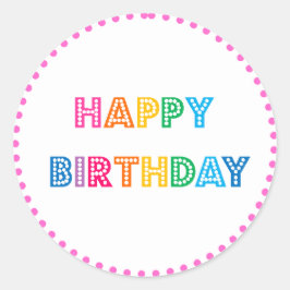 Bubble Gum Happy Birthday Party Runder Aufkleber