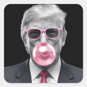 Bubble Gum Trump Donald Trump 2024 Wähle Trump  Quadratischer Aufkleber