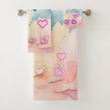 Bubble Hearts Badetücher Set