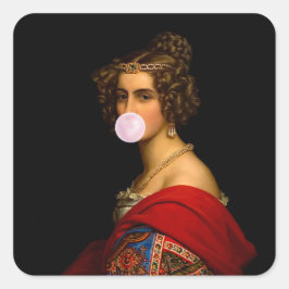 Bubble Kaugummi Diva Bayerische Schönheit Quadratischer Aufkleber