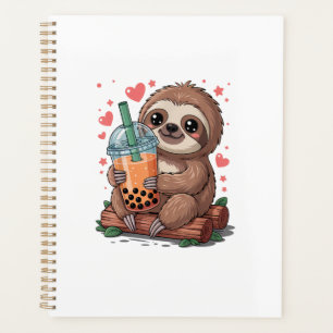 Bubble Kawaii Faultier Trinkt Boba Tee T-Shirt Planer