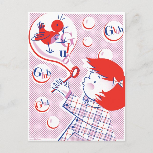 Bubble, Mädchen! Postkarte (Vorderseite)