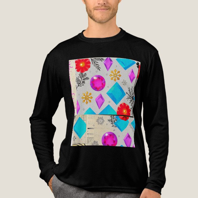 Bubble Pattern Harmony – Langarm Kunstshirt Tri-Blend Shirt (Vorderseite)