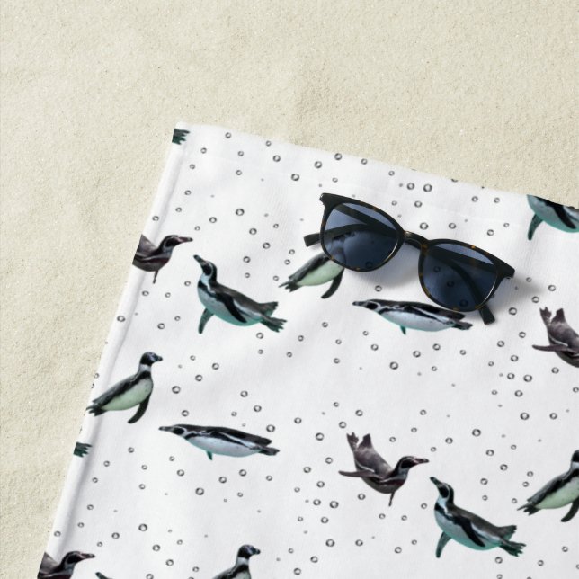 Bubble Penguins Beach Handtuch (Farbe auswählen) (Beispiel)