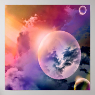 bubble rainbow poster