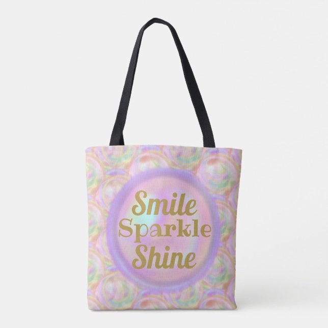 Bubble Rose Smile Sparkle Shine Motivation Hübsch Tasche (Rückseite)