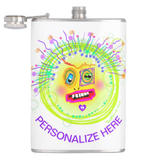 Bubble Smile Meemogie Emoji Kunst Flachmann