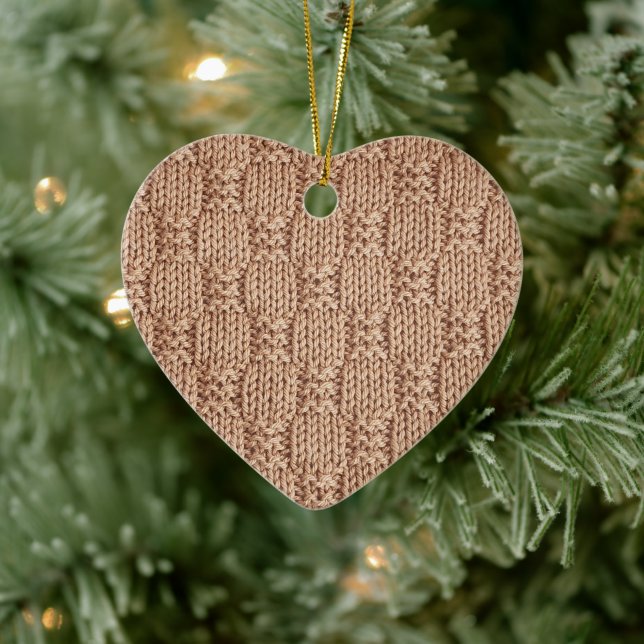 Bubble Strick Stitch Pattern von Shirley Taylor Keramik Ornament (Baum)