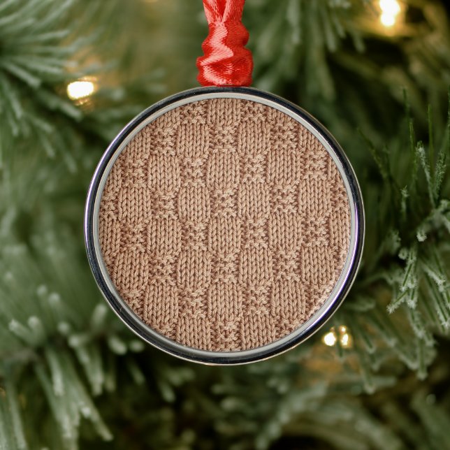 Bubble Strick Stitch Pattern von Shirley Taylor Ornament Aus Metall (Baum)