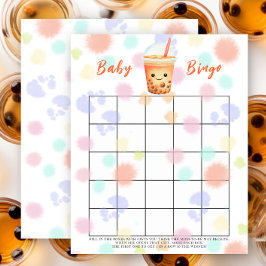 Bubble Tea Baby Shower Bingo Spiel