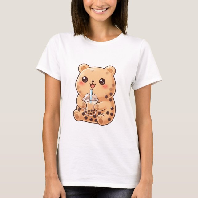 Bubble Tea Bär T-Shirt (Vorderseite)