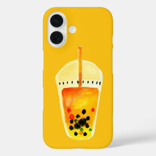 Bubble tea boba Aquarellkunst iPhone 16 Hülle