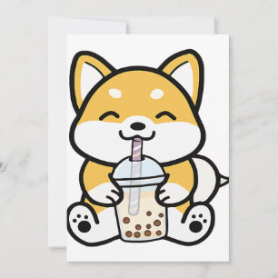 Bubble Tea Boba Corgi Einladung
