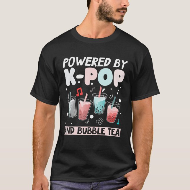 Bubble Tea Boba Milk K-POP Fans Music Lover Gesche T-Shirt (Vorderseite)