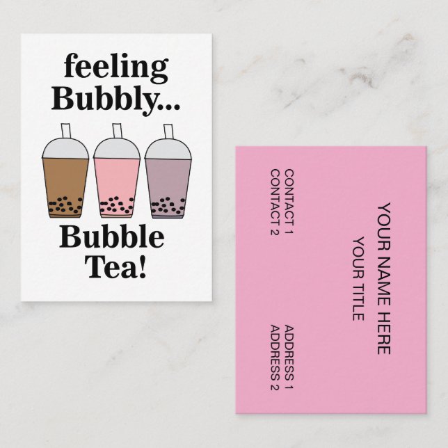 Bubble Tea Drink Cafe Visitenkarte (Vorne/Hinten)
