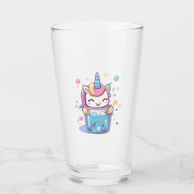 Bubble Tea Einhorn (1) Glas (Vorderseite)