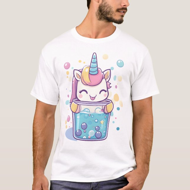 Bubble Tea Einhorn (1) T-Shirt (Vorderseite)