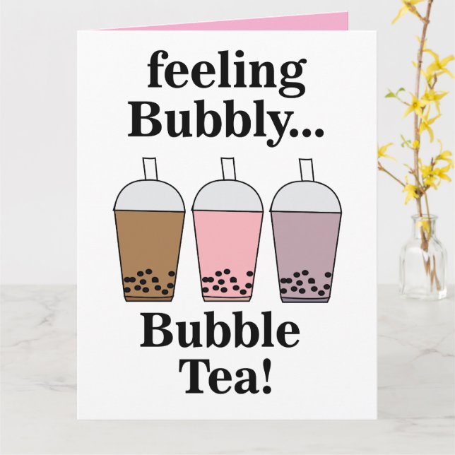 Bubble Tea Funny  Karte (Gelbe Blume)
