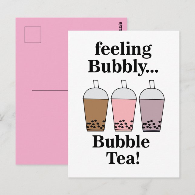 Bubble Tea Getränk Lustig Postkarte (Vorne/Hinten)