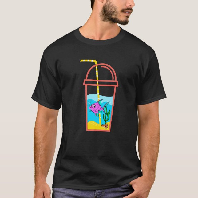 Bubble Tea Goldfish Aquaristic Fishbowl Pet T-Shirt (Vorderseite)