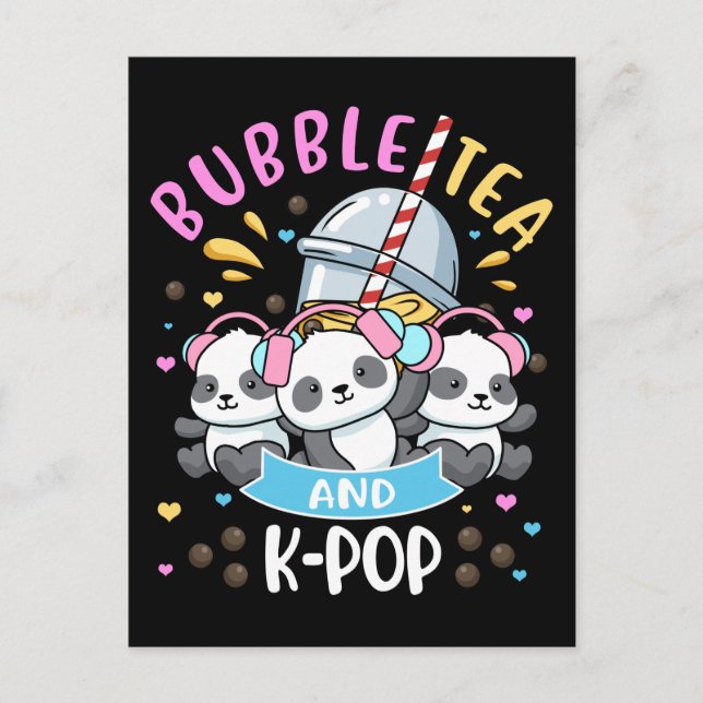 Bubble Tea K-Pop Gift Girls Boba Tea Geschenk Kore Postkarte (Vorderseite)