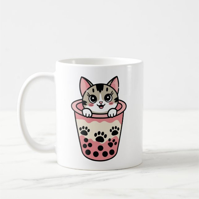 Bubble-Tea-Katze Kaffeetasse (Links)