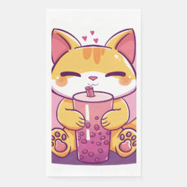 Bubble Tea Kitty Serviette