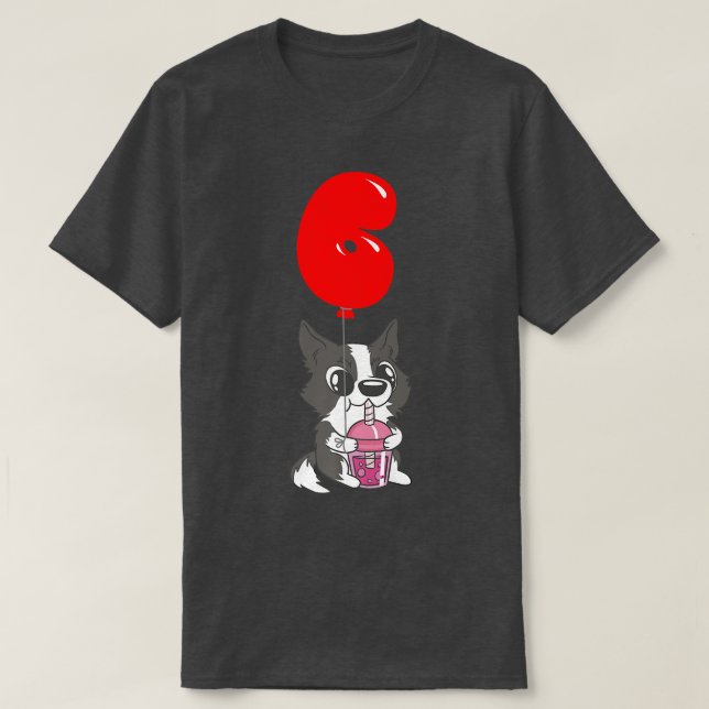 Bubble Tea Puppy - 6th Birthday - Kids Balloon Par T-Shirt (Design vorne)